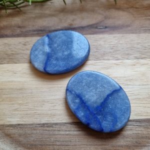 Blauwe kwarts zaksteen