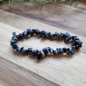 Sneeuwvlok obsidiaan splitarmband