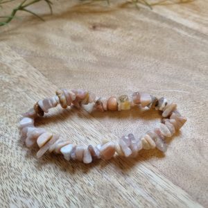 Roze maansteen splitarmband