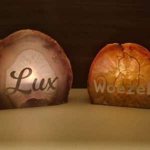 Agaat met waxinelicht gat