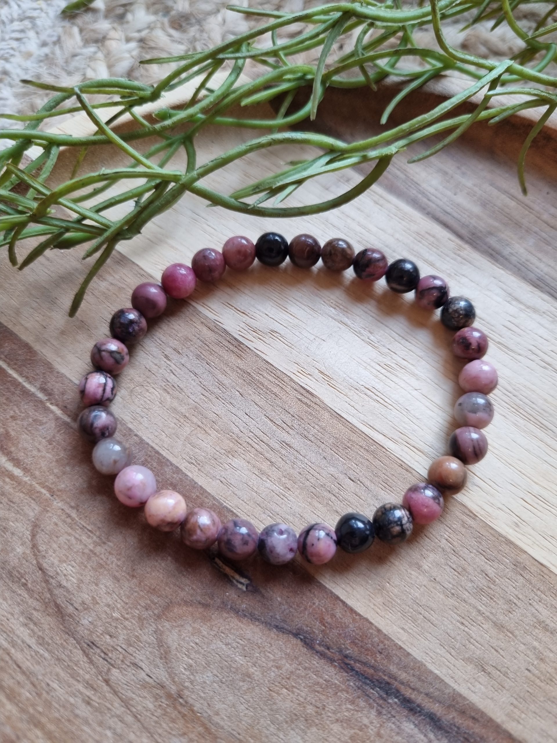 Rhodoniet armband 6mm