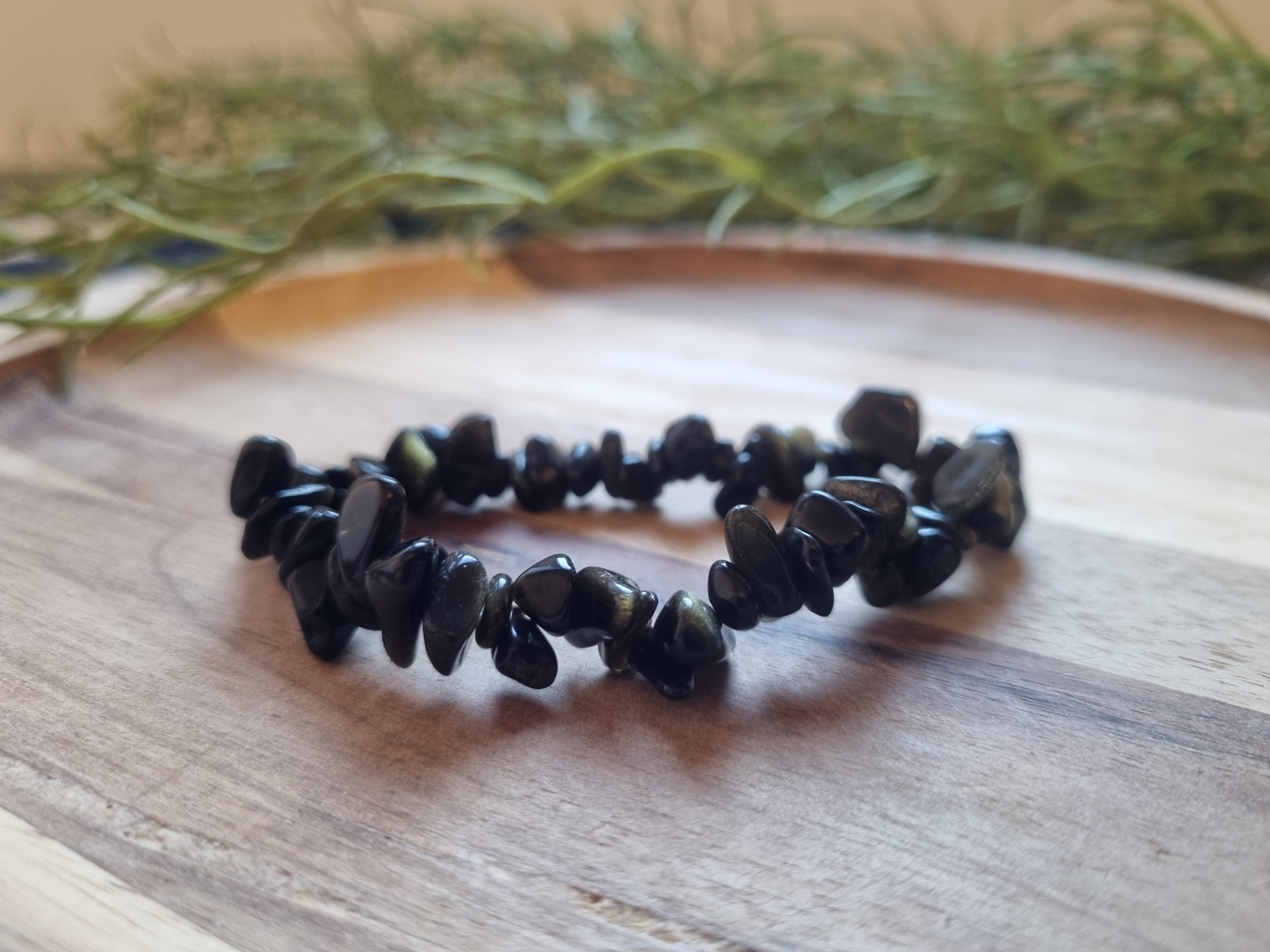 Goud obsidiaan splitarmband