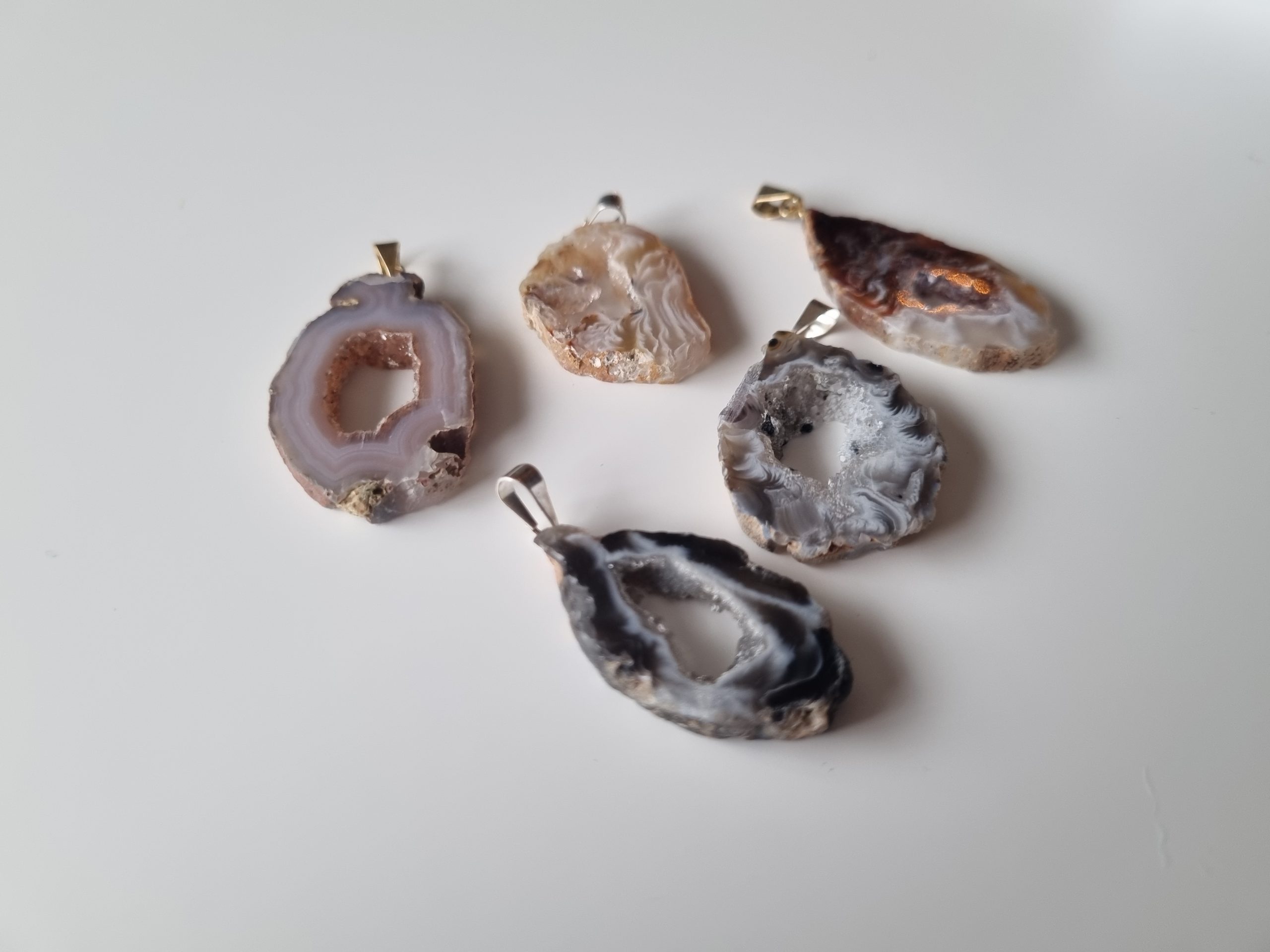 Agaat geode hanger